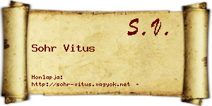 Sohr Vitus névjegykártya